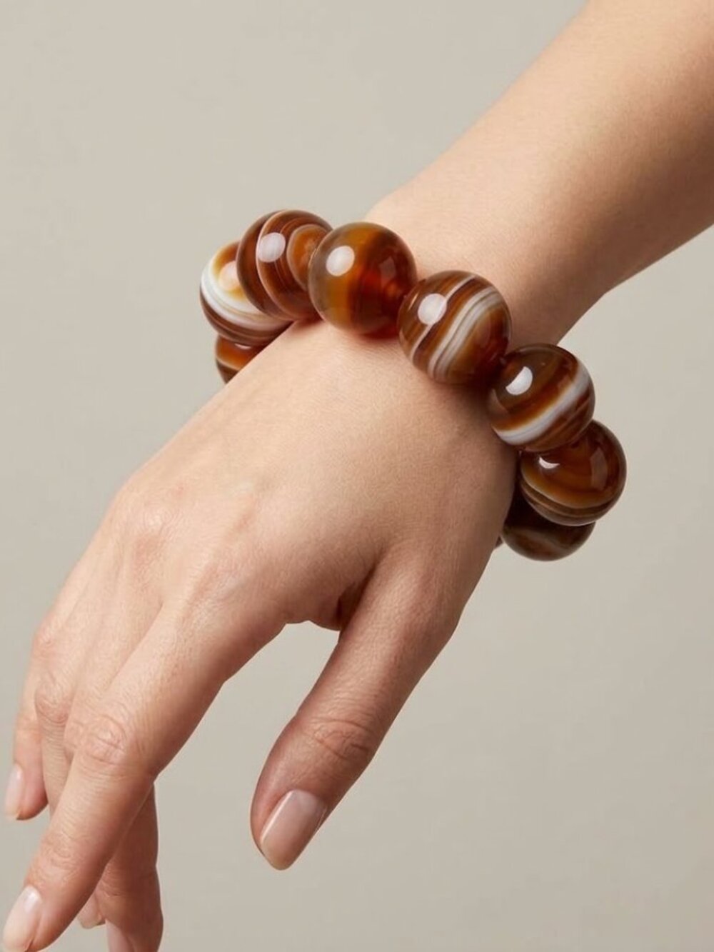 Vintage Brown Large Beaded Bracelet